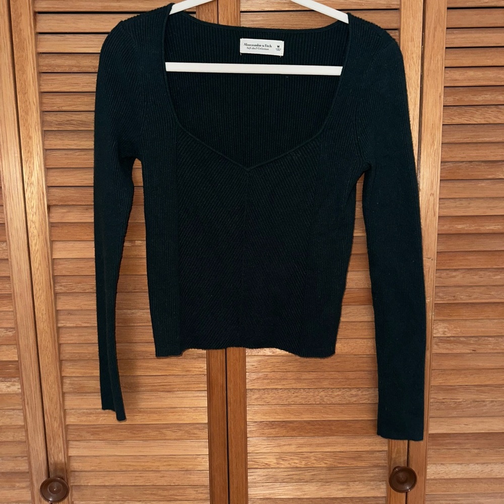 Dark Green Ribbed LuxeLoft Date Night Sweater